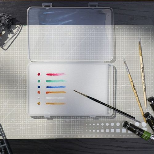 大师制作 手涂湿盘调色纸 薄涂专用红草调色盘 湿盒 湿盘 湿调盘