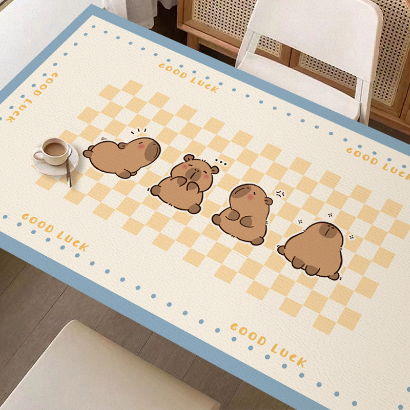 卡皮巴拉餐桌桌垫防油防水桌面防烫免洗台面隔热垫子保护桌布新款,居家布艺,桌布,淘宝优惠券,粉丝福利购,淘宝优惠卷