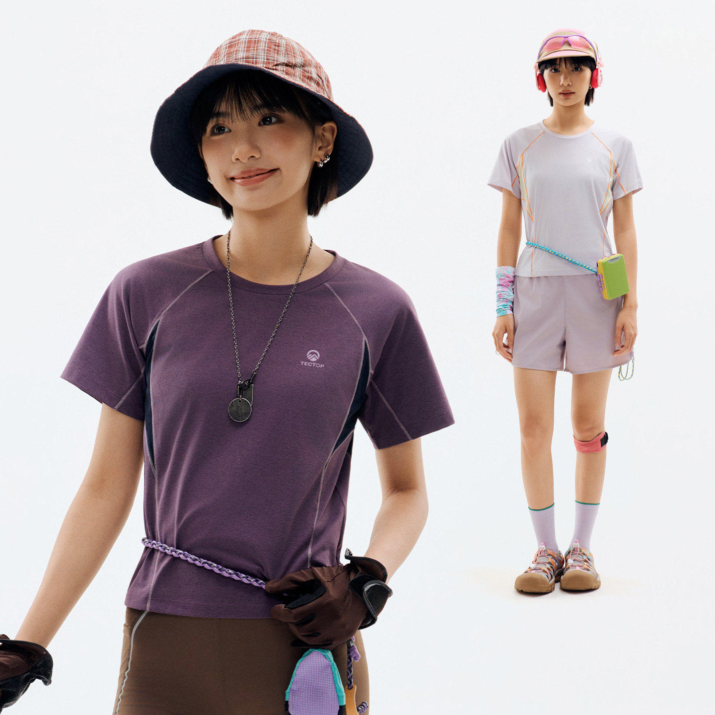 探拓户外速干T恤女透气防晒短袖
