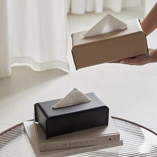 法式卫生纸盒客厅轻奢高级感卫生纸巾盒黑色极简高档艺术餐巾纸盒