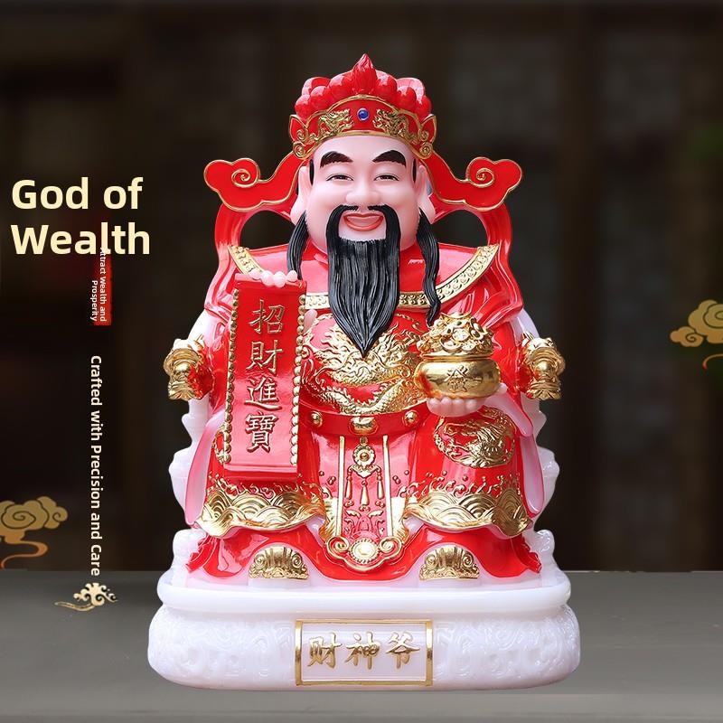 财神爷财神招财供奉神像家用公司店铺办公室开业摆件玉佛像文财神