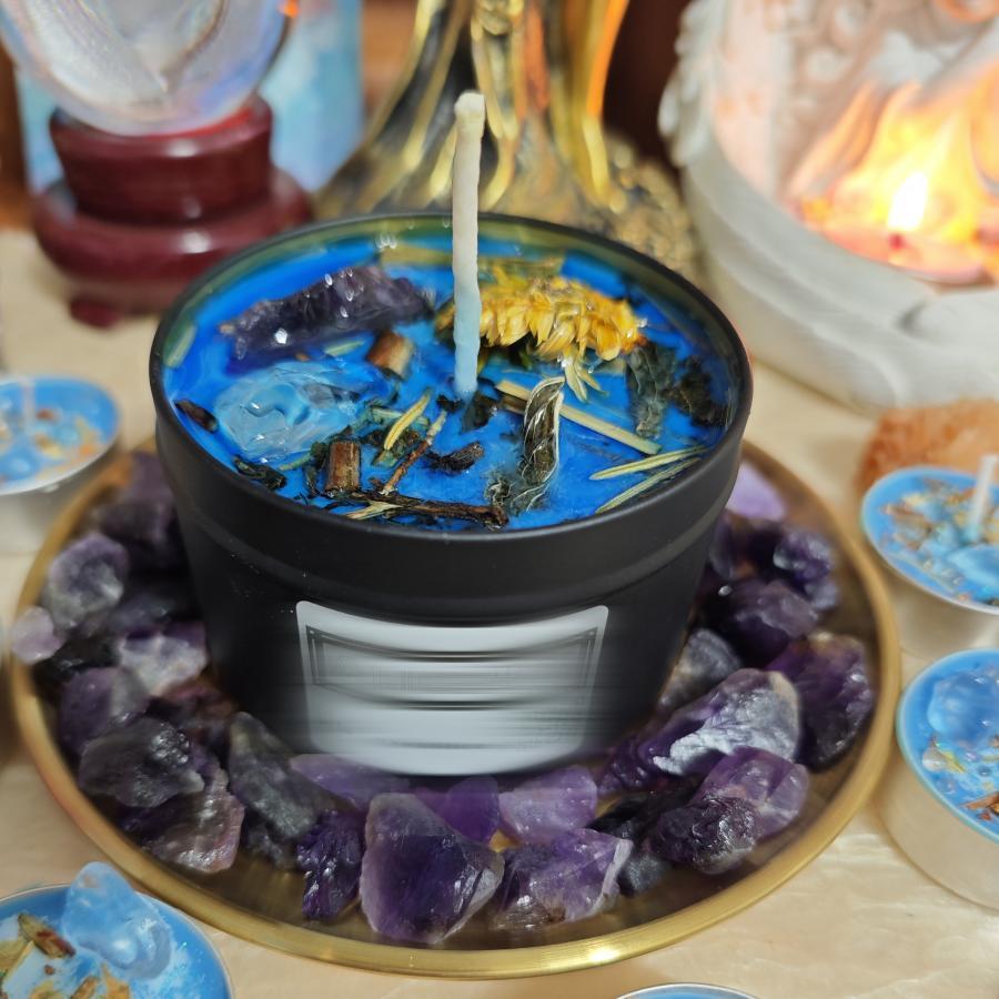 巫巫水晶蜡烛情侣蜡烛花草蜡烛大豆蜡手作蜡烛原创疗愈蜡烛