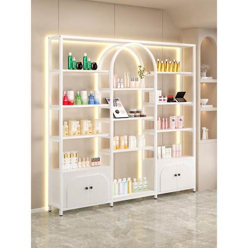 化妆品展示柜多层置物架产品陈列架落地商用展示架产品美容院货架