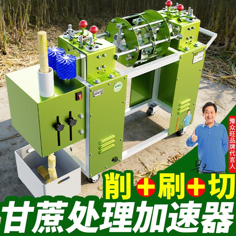 全自动甘蔗削皮机仿手工甘蔗刮皮机切段机商用全自动电动甘蔗去皮