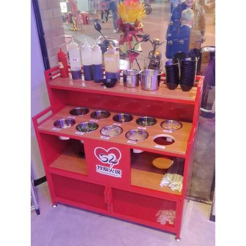 火锅店小料台自助餐调料台商用饭店餐厅大理石蘸料台带碗酱料台