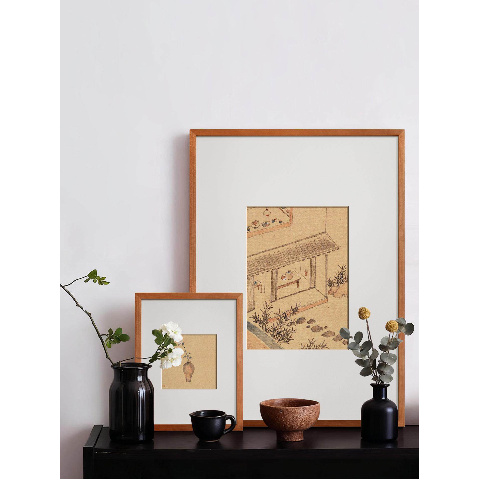 樱桃裱画框空框diy定制装裱实木国画拼图相框大木框照片打印字画