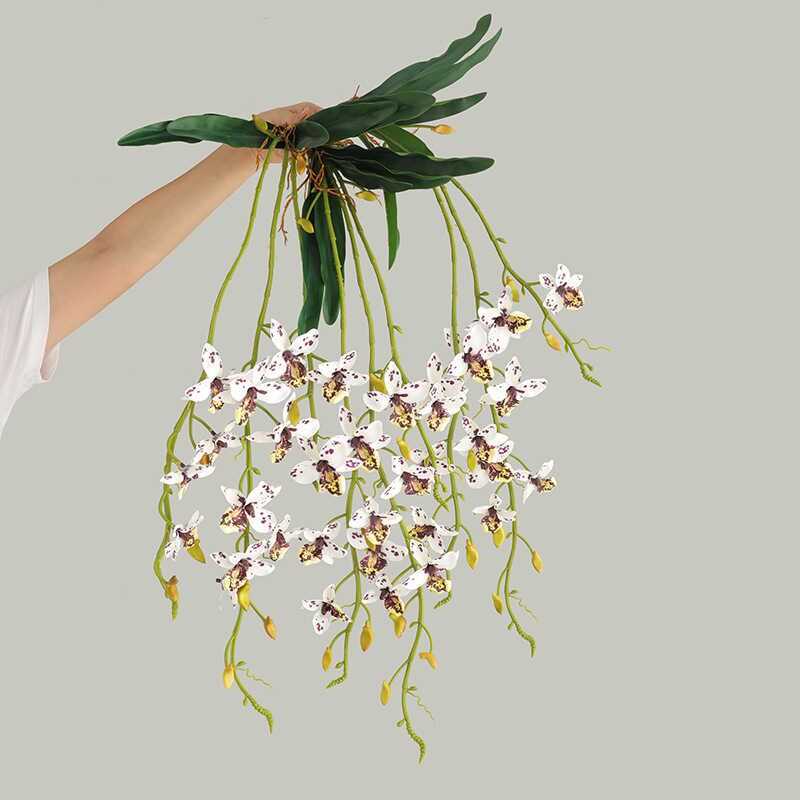 仿真花蝴蝶兰兰花假花室内客厅餐桌摆件装饰品干枝插花艺塑料绢花