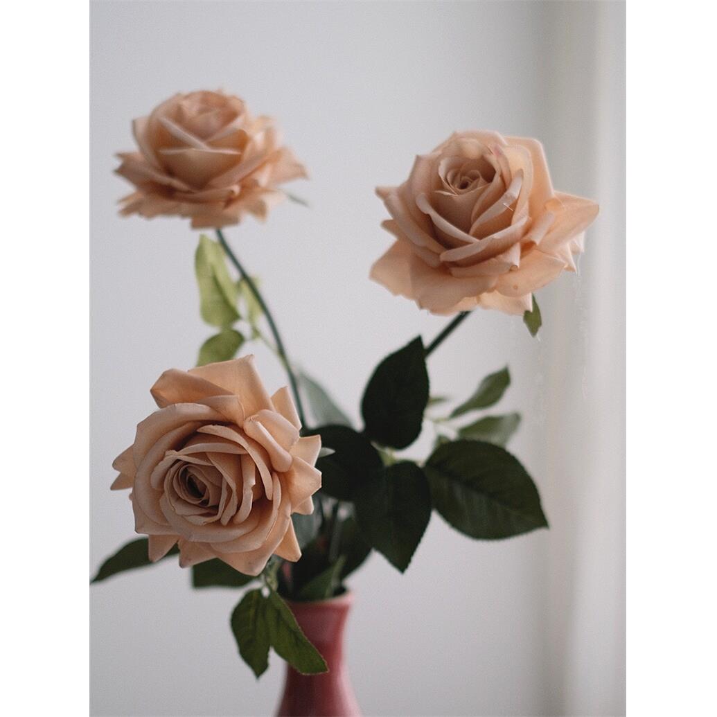 玫瑰花彷真花手感保湿轻奢高端花束假花绢花客厅摆设花艺插花装饰