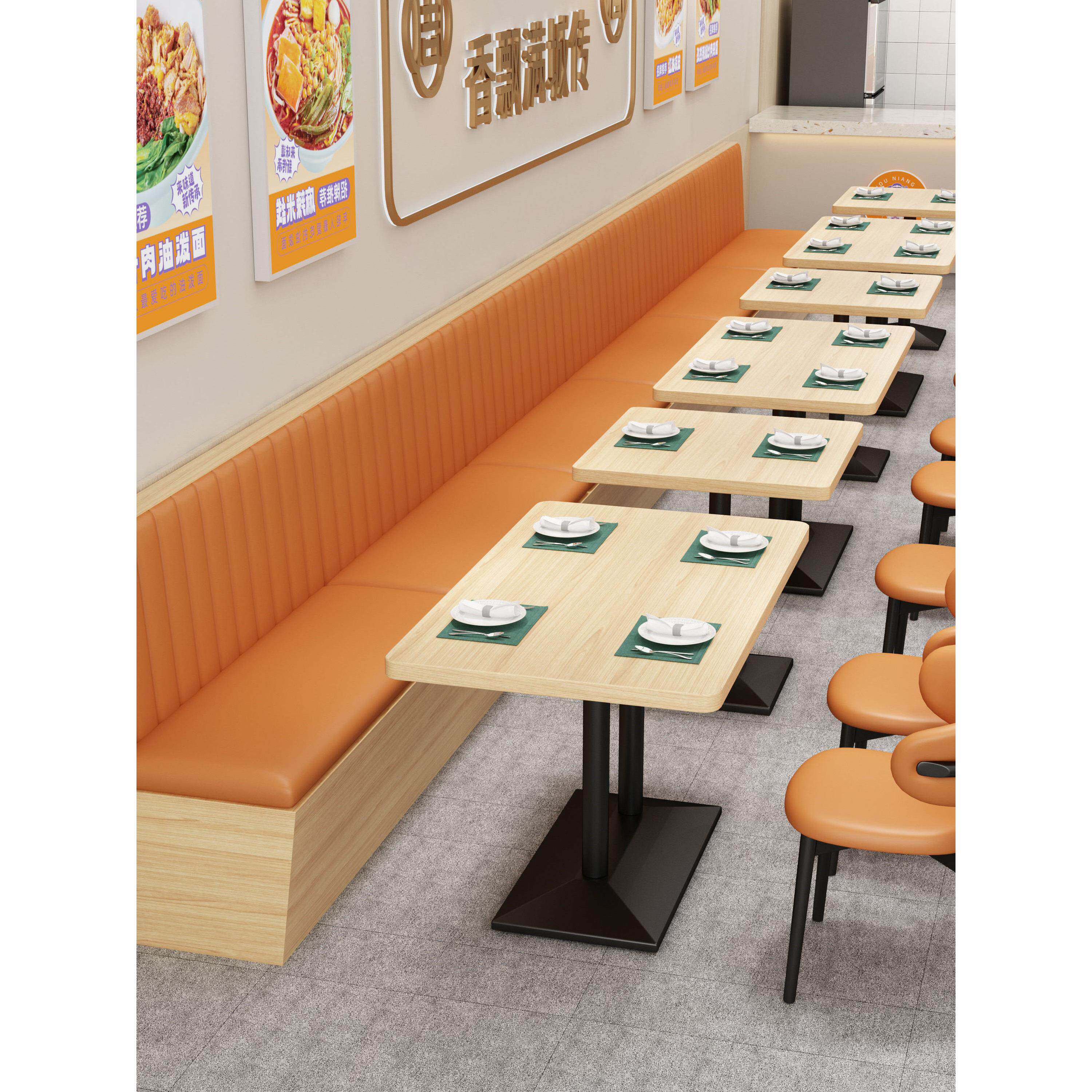 定制餐厅卡座沙发靠墙茶餐厅饭店火锅店快餐店奶茶店桌椅组合商用