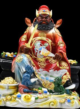 树脂钟馗佛像彩绘钟馗神像家用供奉镇宅摆件佛具工艺品摆饰发财，