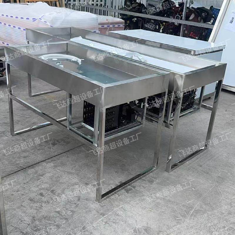 海鲜冰台不锈钢冰槽冰盘商用超市自助餐火锅冷藏冷冻保鲜凉菜展柜