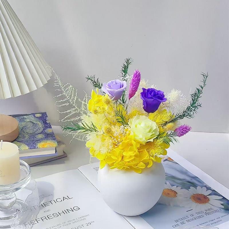 森系小花束进口永生玫瑰永生花混搭花束客厅非干花装饰摆件礼品