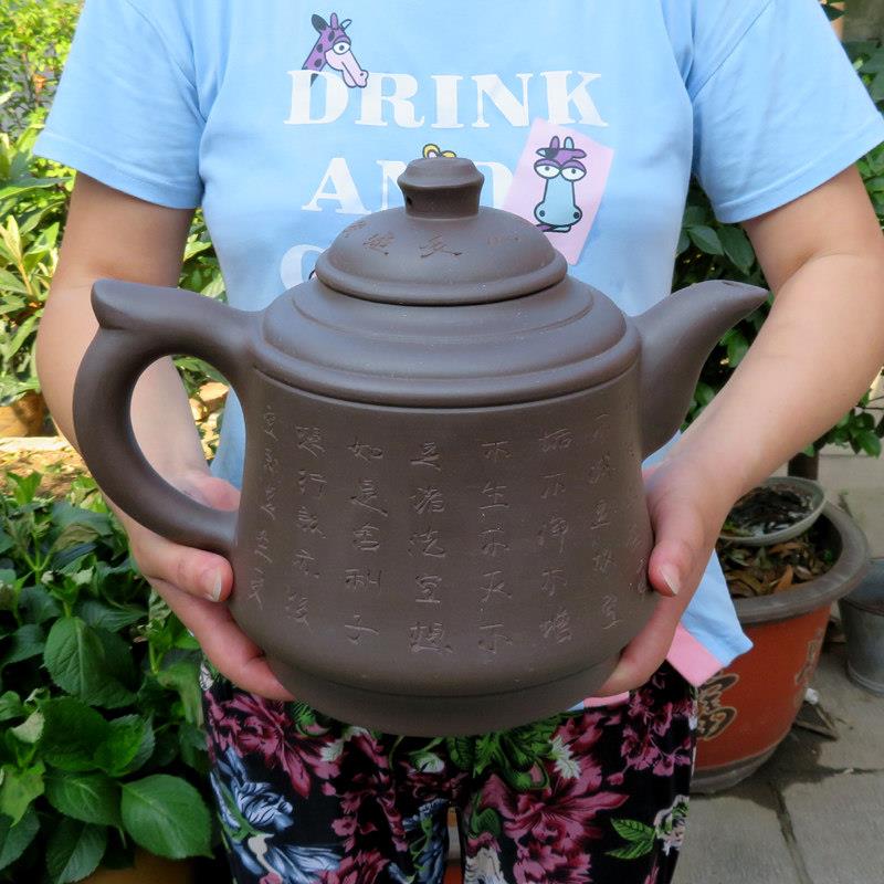 正品手工矿紫砂茶壶宜兴紫砂壶 特大紫砂壶提梁壶 大容量西施壶