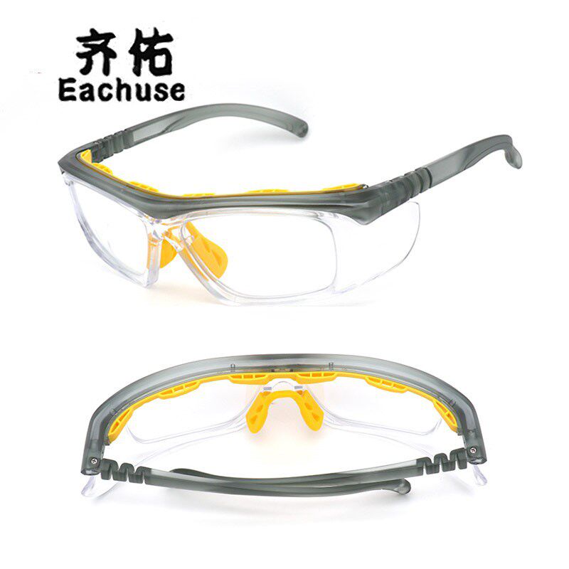 齐佑防护眼镜劳保工作保护防冲击防飞溅防尘防雾护目镜可配近视男
