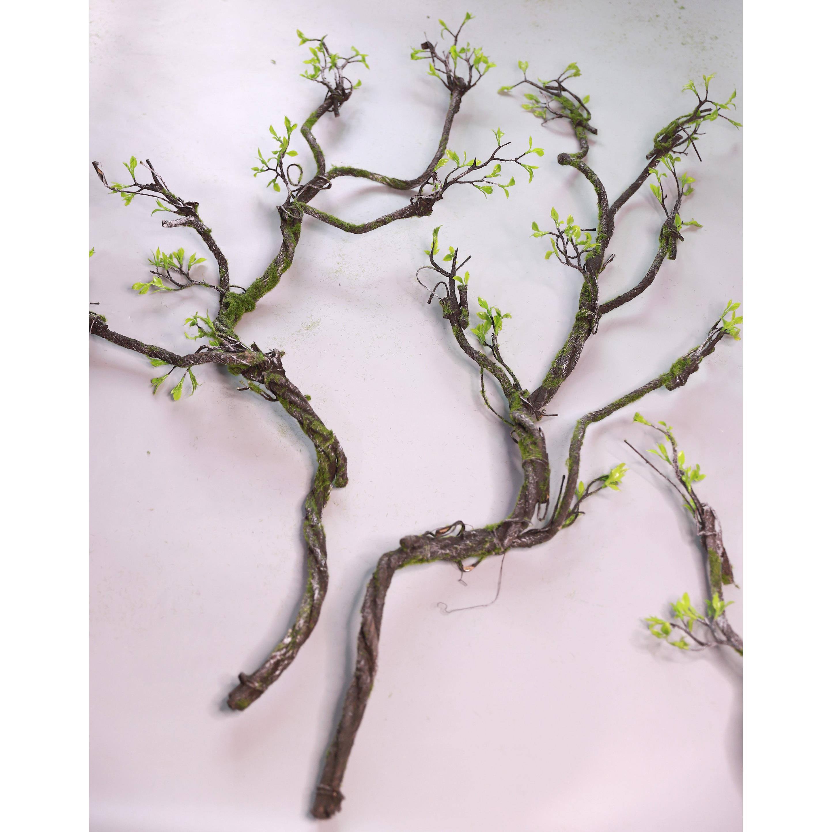 彷真森系苔藓树藤枯藤造景装饰摆放假藤条青苔藤垂挂陈列树枝花艺