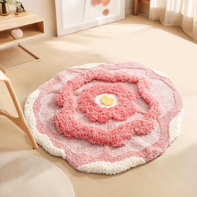 毯仓艺术魅丽粉圆形地毯卧室床边毯客厅衣帽间椅子地垫儿童房防摔,居家布艺,地毯,淘宝优惠券,粉丝福利购,淘宝优惠卷