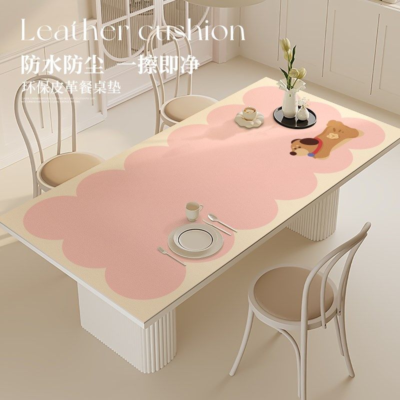 卡通小狗台布免洗保护垫子皮革茶几隔热桌布防水防油餐桌垫防烫,居家布艺,桌布,淘宝优惠券,粉丝福利购,淘宝优惠卷