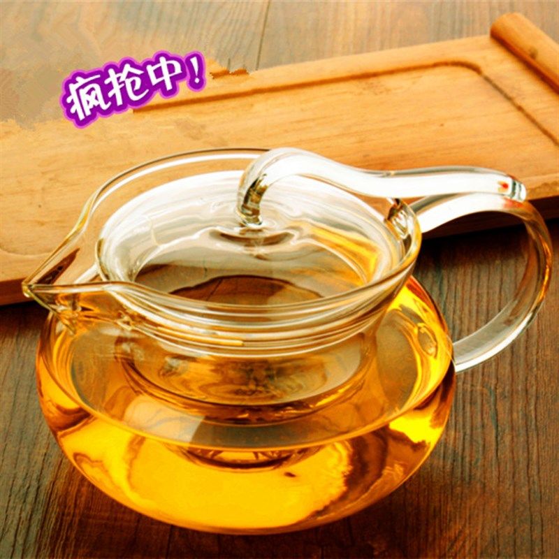加厚玻璃压把壶耐热花草茶壶带过滤内胆功夫茶具套装飘带壶压嘴壶,餐饮具,茶壶,淘宝优惠券,粉丝福利购,淘宝优惠卷