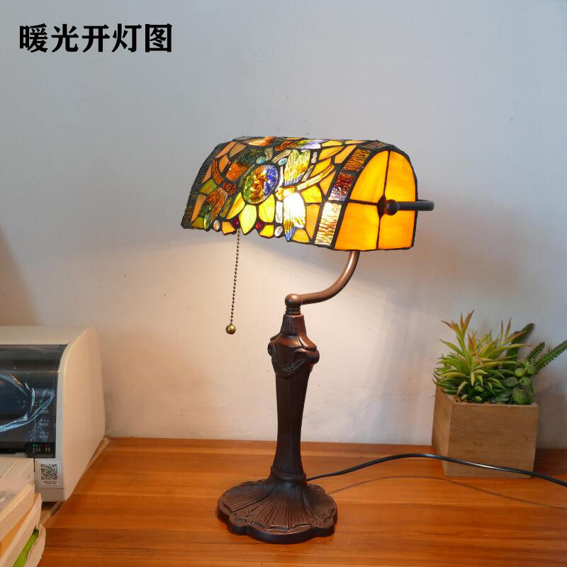 现货老北京行艺术按钮开关台灯儿童桌灯可旋转学生阅W读办公床头