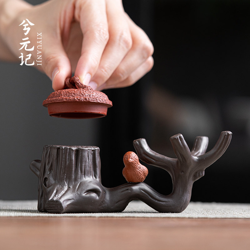 紫砂壶盖置创意桌面茶宠摆件精品功夫茶具配件家用夹托茶漏茶滤架