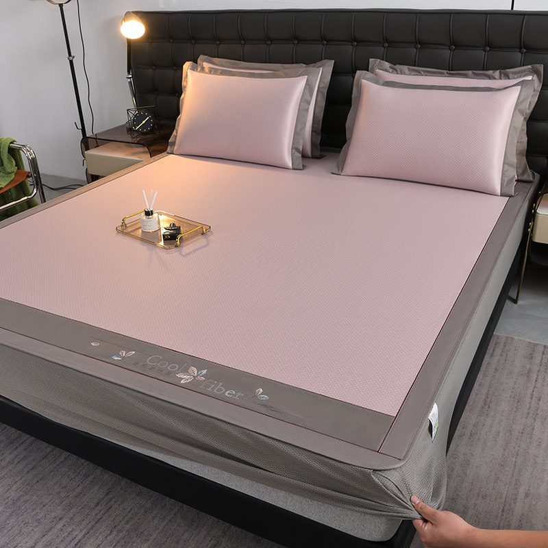 冰丝凉席三件套冰藤草席学生宿舍单人夏天席子空调软席床笠款藤席,床上用品,冰丝席,淘宝优惠券,粉丝福利购,淘宝优惠卷