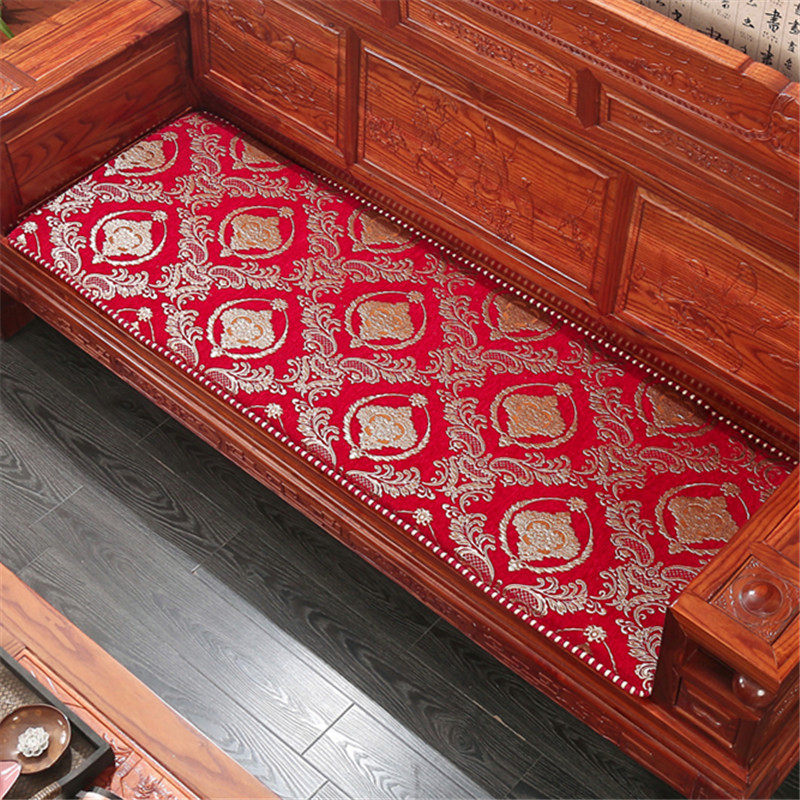 冬季红实木沙发垫防滑三人座垫连体木质组合沙发坐垫加厚四季通用