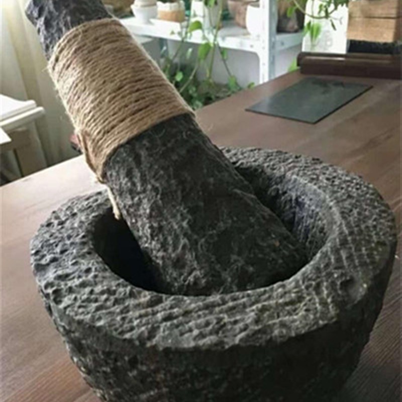 山东枣庄石臼 石头 蒜臼子 家用 青石纯手工天然石 捣药罐 捣蒜器