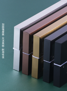 玻璃门拉手方管不锈钢把手大门木门黑色玫瑰金钛金拉丝现代门把手