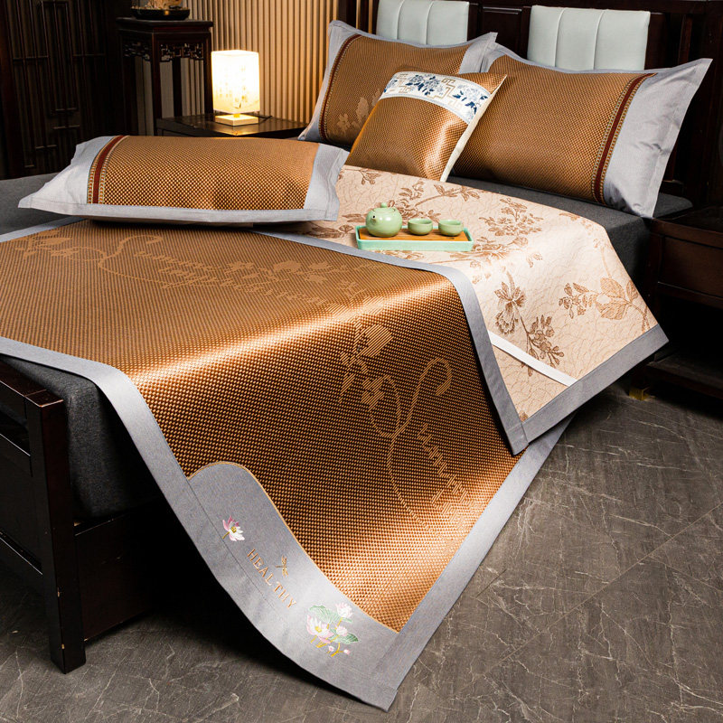 冰丝藤席三件套夏天席子可折叠软席子单人学生草席两件套夏季凉席,床上用品,藤席,淘宝优惠券,粉丝福利购,淘宝优惠卷