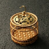 纯手工苏工精工制作竹制榫卯结构鸣虫蝈蝈笼 鼓形梅妃竹蝈蝈罐