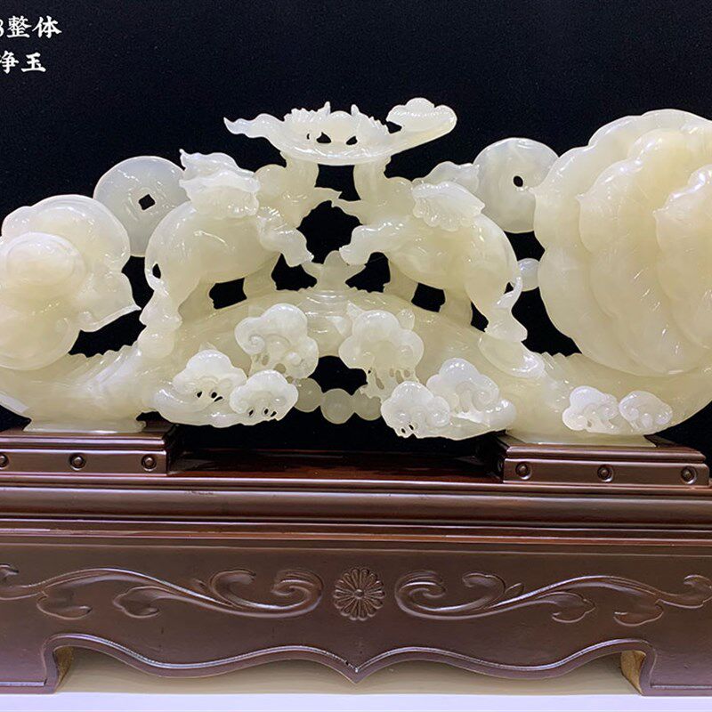 天然玉石吉祥如意大象摆饰招财家居公司乔迁新居办公室工艺送礼品