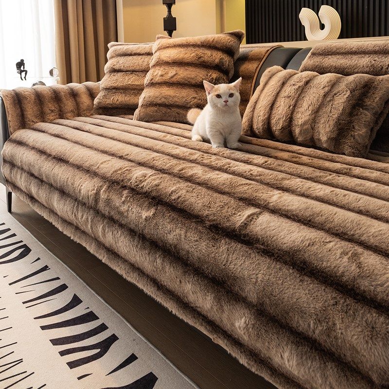 撸猫感兔毛绒沙发垫冬款防滑坐垫加厚2024新款沙发套罩盖布巾冬季,居家布艺,沙发垫,淘宝优惠券,粉丝福利购,淘宝优惠卷