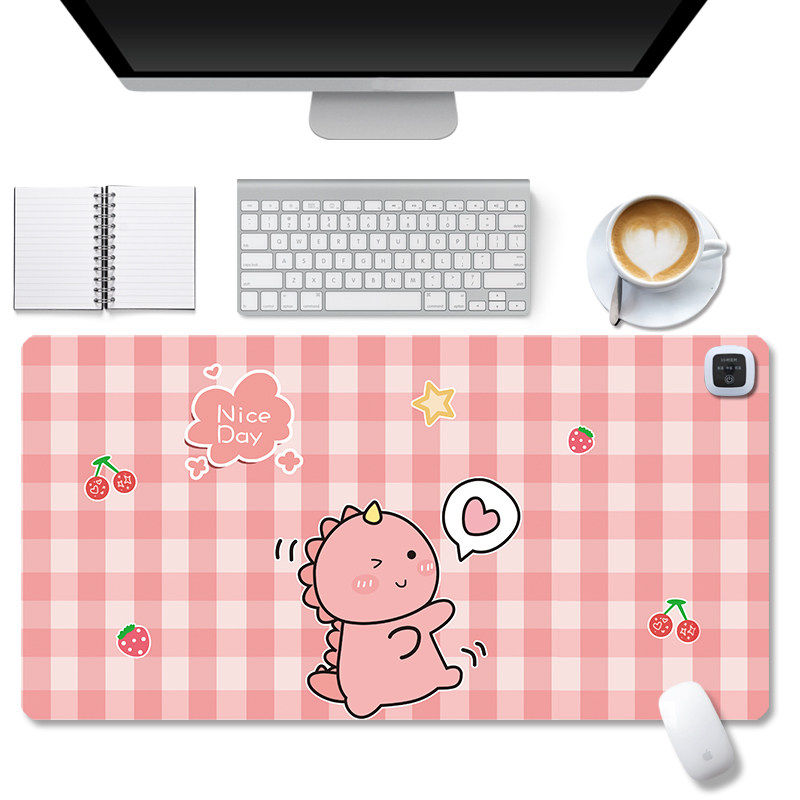 加热滑鼠垫定制超大桌垫防水办公室保暖冬天快捷键大全电热暖桌垫