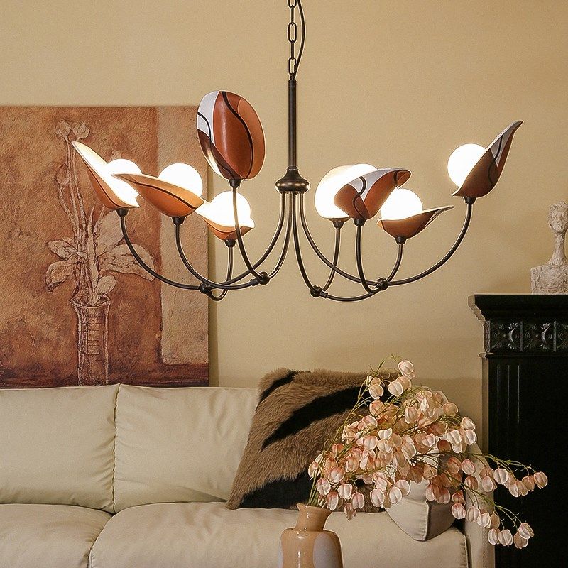 宝照马蹄莲 法式中古设计师2025新款创意手绘洋房别墅客厅大吊灯,家装灯饰光源,客厅吊灯,淘宝优惠券,粉丝福利购,淘宝优惠卷