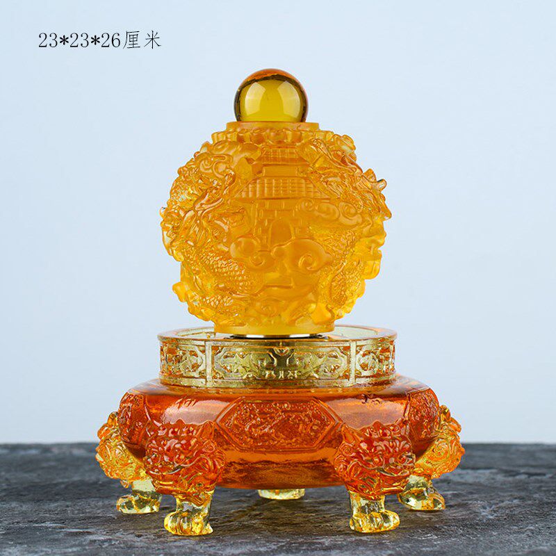 琉璃工艺品祥龙摆件九转乾坤鼎中国传统文化新房乔迁书房工艺礼品