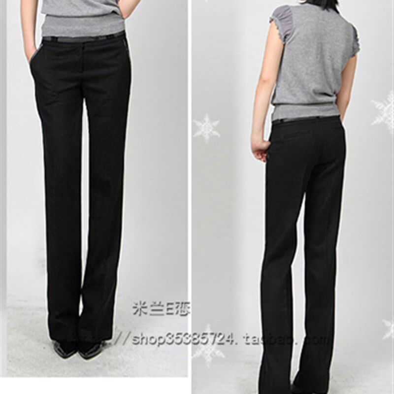 夏款薄料西装裤女正装裤显瘦修身小直筒裤OL长裤职业工装裤子大码
