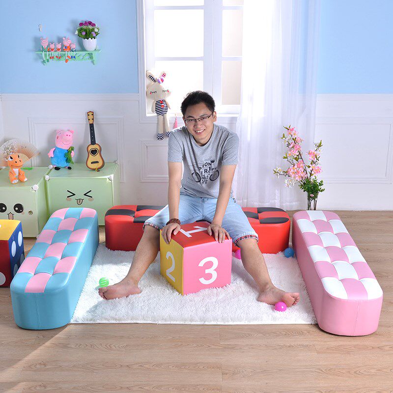 儿童凳卡通宝宝沙发凳幼教儿童长皮凳店铺休息换鞋凳儿童绘画凳