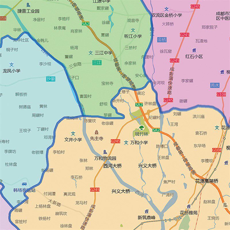 2024新款成都市地图客厅办公室挂图高清防水墙壁装饰实物推荐定制