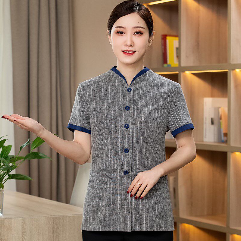 酒店工作服夏装短袖宾馆客房服务员工装物业清洁工阿姨保洁服长袖