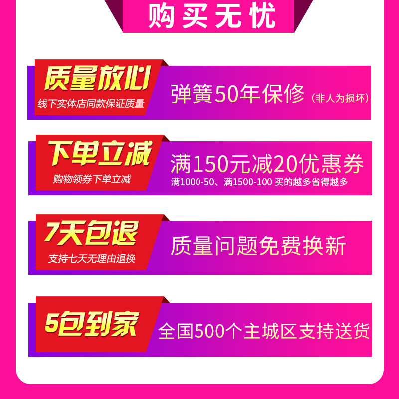 加强簧牀垫/圆簧牀垫/两边型弹簧牀垫20cm厚/山东菸台吉庆牀垫