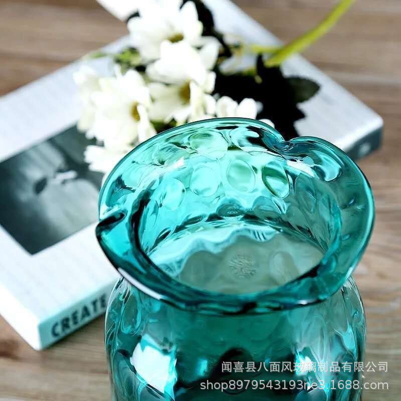 欧式简约创意花瓶客厅摆件家居插花清新花器透明彩色玻璃花瓶