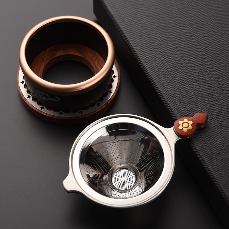 锦格不锈钢茶漏304#大马士革钢茶滤高档创意蜗牛过滤器隔茶具配件