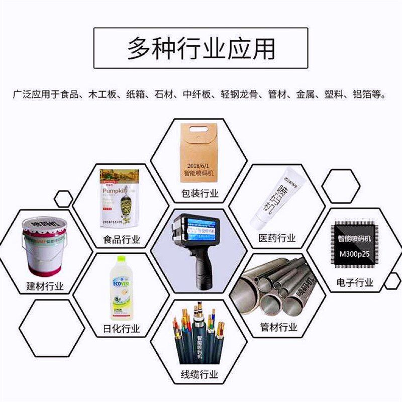 可加墨智能手写50mm手持喷码机打大字符条码二维码图片Logo打码机