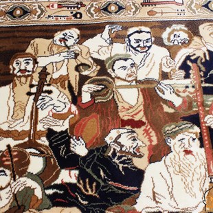 新疆艺术挂毯客厅卧室壁挂高级混纺挂毯十二木卡姆新疆餐厅装饰画