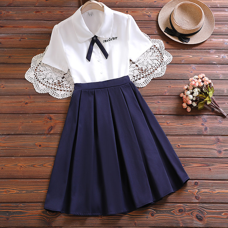 女大童连衣裙夏装两件套12女孩学院风15岁初中生合唱比赛演出礼服