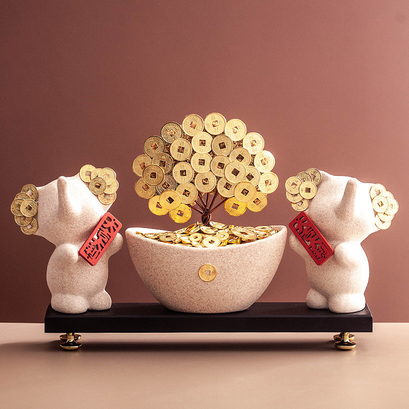 新中式电视柜装饰摆饰轻奢大吉大利玄关酒柜摆设客厅乔迁新居礼品,家居饰品,装饰摆件,淘宝优惠券,粉丝福利购,淘宝优惠卷