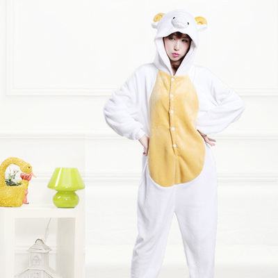 生肖羊卡通睡衣男女大人款冬天动物连体家居服可爱喜羊羊年会表演