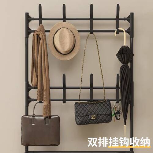 落地衣帽架鞋架一体挂包架家用鞋帽架卧室客厅简易门口衣架收纳
