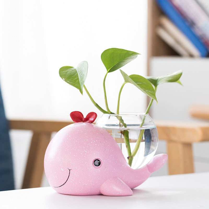 创意小鲸鱼绿萝水培花盆器皿透明玻璃插花花瓶水养植物客厅装饰品,鲜花速递/花卉仿真/绿植园艺,花瓶,淘宝优惠券,粉丝福利购,淘宝优惠卷