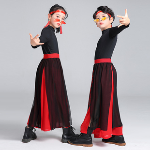 儿童古典舞男女飘逸中国风少年志芒种舞蹈服功夫扇古风表演演出服